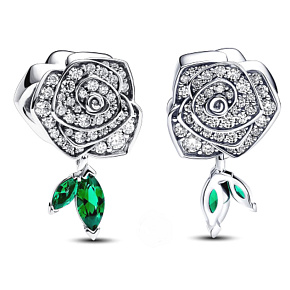 Prívesok Striebro 925 Ruža v kvete, korálik na náramku príroda