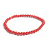 Koral Bamgbus červený náramok elastický prírodný kameň, gulička 4 mm / 16 - 17 cm