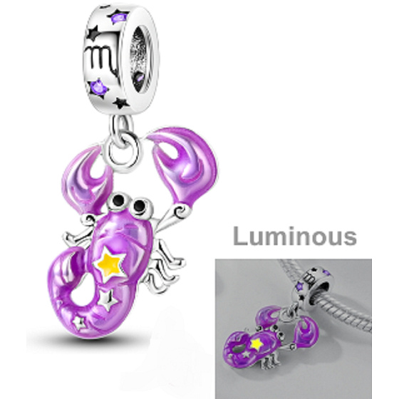 Striebro 925 Luminous - znamenie zverokruhu Škorpión, prívesok na náramok
