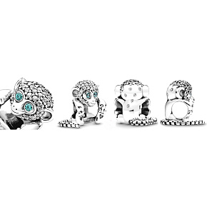 Prívesok Striebro 925 Opica, symbol múdrosti, slobody, korálik na náramku zviera