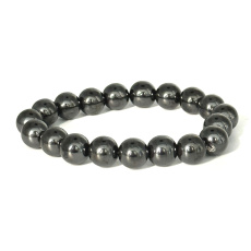 Magnetovec zoštíhľujúci magnetický náramok elastický prírodný kameň, gulička 10 mm / 16 - 17 cm