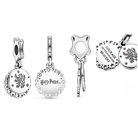 Charm Harry Potter - Nebelvír + zirkón, prívesok na náramok 2v1