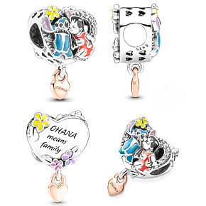 Prívesok Striebro 925 Disney Lilo & Stitch - Ohana, rodina, korálik na náramok