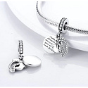 Striebro 925 I love you always and forever - footprints, prívesok 2v1 pre náramok rodina