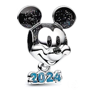 Prívesok Striebro 925 Disney výročie, šťastný rok 2024, korálik na náramku