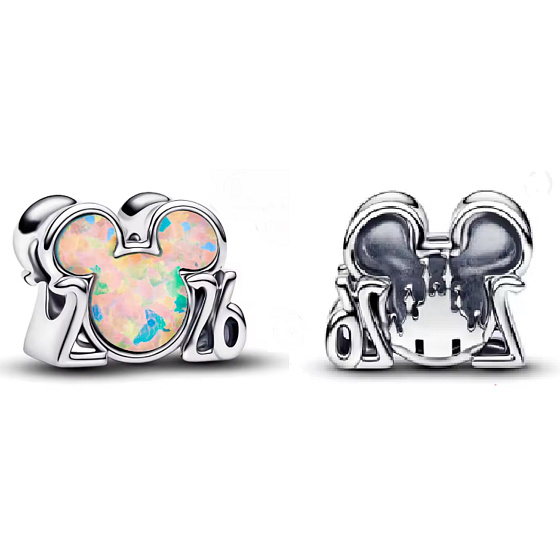 Charm Sterlingové stříbro 925 Disney Mickey s opálem rok 2026, korálek na náramek film