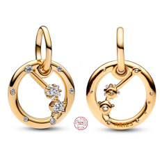 Šarm Striebro 925 Pozlátené znamenie zverokruhu Baran, prívesok na náramok