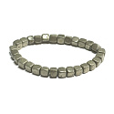 Pyrit náramok elastický prírodný kameň, kocka 6 - 7 mm / 16 - 17 cm, majster sebavedomia a hojnosti
