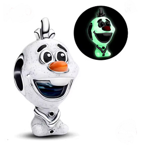 Charm Disney Ledové království Olaf - veselý sněhulák, luminozní, korálek na náramek film Charm Disney Ledové království Olaf - veselý sněhulák, luminozní, korálek na náramek film