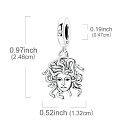 Charm Sterlingové stříbro 925 Medúza | Síla, ochrana a ženská moc, přívěsek na náramek symbol