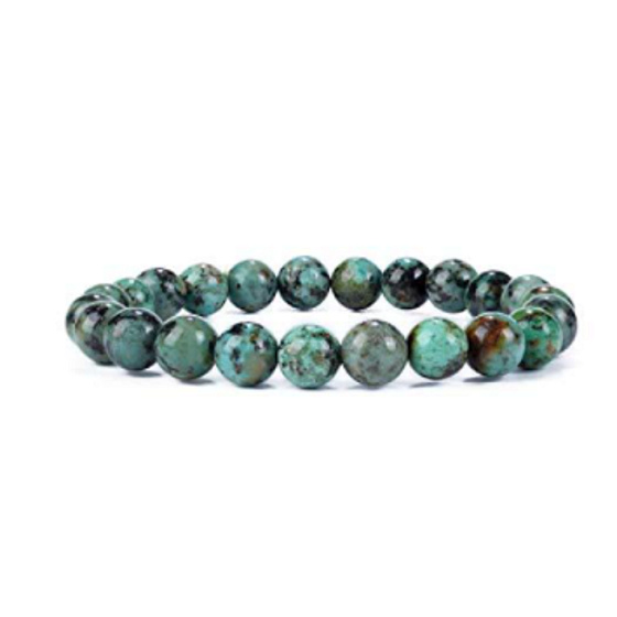 Jadeitový africký náramok elastický prírodný kameň, guľôčka 8 mm / 16 - 17 cm