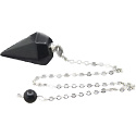 Obsidiánové kyvadlo prírodný kameň 2,5 cm + 18 cm retiazka s korálkami, záchranný kameň