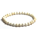 Elastický náramok z prírodnej slonoviny, guľôčka 6 mm / 16 - 17 cm