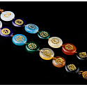 7 čakier FengShui, meditačný amulet, prírodný kameň so strapcom, závesný liečivý 22 cm + strapec 12 cm