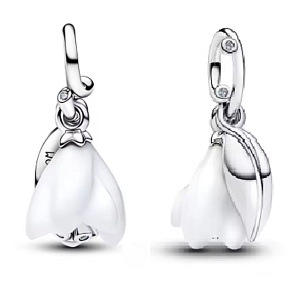 Charm Sterlingové stříbro 925 Sněženka, Rozkvétá s odvahou, přívěsek na náramek příroda