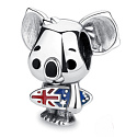 Charm Surfujúca koala s austrálskou vlajkou, korálik na cestovný náramok