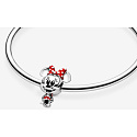 Prívesok Striebro 925 Disney Minnie Mouse mouse s bodkovanými šatami a mašľou, korálik na náramku