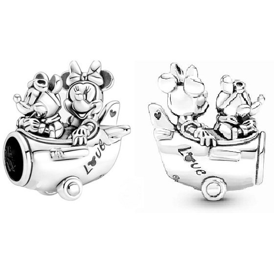 Prívesok zo striebra 925 Disneyho dobrodružstvo s Mickey Mousom a Minnie. cestovný náramok korálek