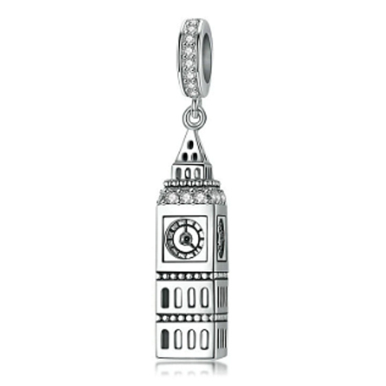 Charm Londýnsky Big Ben, cestovný náramok prívesok