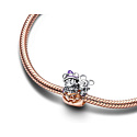 Strieborný 925 šarm Disney Mickey Mouse & Minnie Mouse Halloween Pumpkin Luminose Bead náramok