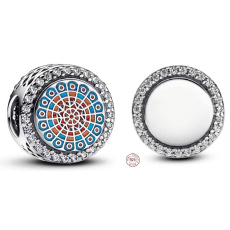 Prívesok Striebro 925 Paris gravírovaný prívesok katedrála rozeta, korálik na cestovný náramok