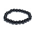 Obsidiánový náramok elastický prírodný kameň, guľôčka 8 mm / 16-17 cm, záchranný kameň