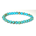 Tyrkenit modrý náramok elastický prírodný kameň, korálik 6 mm / 16-17 cm, kameň mladých ľudí, ktorí hľadajú životný cieľ