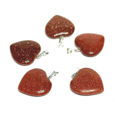 Zlatý prívesok srdce 20 mm, kameň ambície