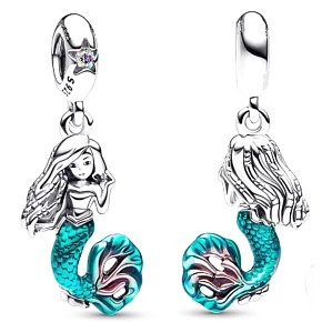 Striebro 925 Disney Malá morská víla - Ariel, prívesok na náramok