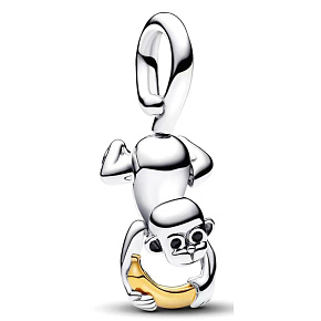Prívesok zo striebra 925 Priateľská opica, zvierací prívesok na náramok