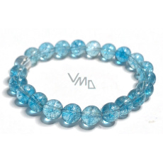 Topásový náramok elastický prírodný kameň, guľôčka 8 mm / 16 - 17 cm, kameň múdrosti