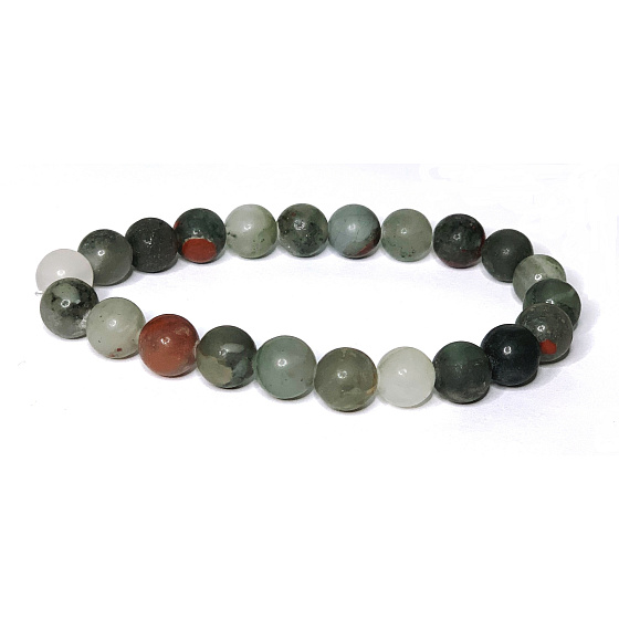 Heliotrop / krvavý kameň matný náramok elastický prírodný kameň, guľôčka 8 mm / 16 -17 cm, kameň odvahy