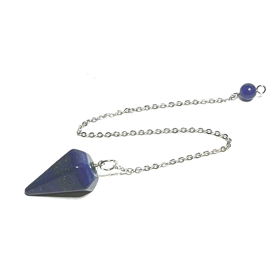 Lapis Lazuli kyvadlo prírodný kameň 2,5 cm + 18 cm retiazka s korálkami, kameň harmónie