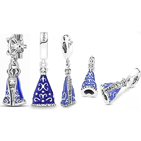 Striebro 925 Náboženské zaklínadlá Nossa Senhora Aparacida, prívesok na náramok