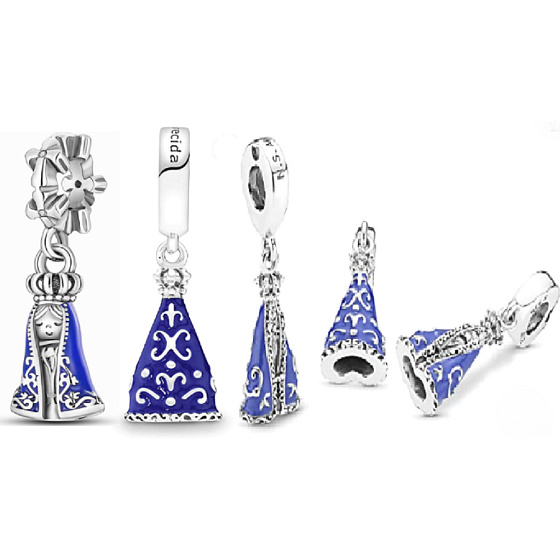 Striebro 925 Náboženské zaklínadlá Nossa Senhora Aparacida, prívesok na náramok