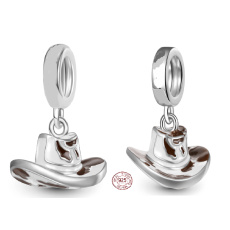 Striebro 925 kovbojský klobúk, náramok prívesok záujmy