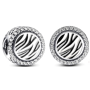 Prívesok Striebro 925 Prívesok s potlačou zebry, korálik na náramku zviera