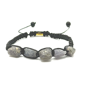 Tanzanitový náramok zo surového prírodného kameňa, ručne pletený, nastaviteľná veľkosť Tanzanitový náramok zo surového prírodného kameňa, ručne pletený, nastaviteľná veľkosť