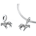 Charm Striebro 925 Zebra kôň v pyžame, prívesok na náramok zviera