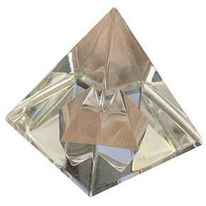 Sklenená pyramída v krištáľovej pyramíde 40 mm - sklenené ťažítko