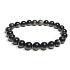 Obsidiánový zlatý náramok elastický prírodný kameň, guľôčka 8 mm / 16-17 cm, záchranný kameň