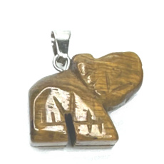 Tigrie oko Slon Prívesok prírodný kameň, ručne brúsená figúrka 1,8 x 2,5 x 8 mm, kameň slnka a zeme, prináša šťastie a bohatstvo