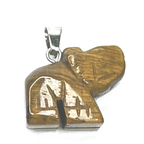 Tigrie oko Slon Prívesok prírodný kameň, ručne brúsená figúrka 1,8 x 2,5 x 8 mm, kameň slnka a zeme, prináša šťastie a bohatstvo