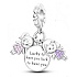 Charm Striebro 925 Súrodenci Sestry Mám šťastie, že ťa mám 3v1, prívesok na náramok rodina