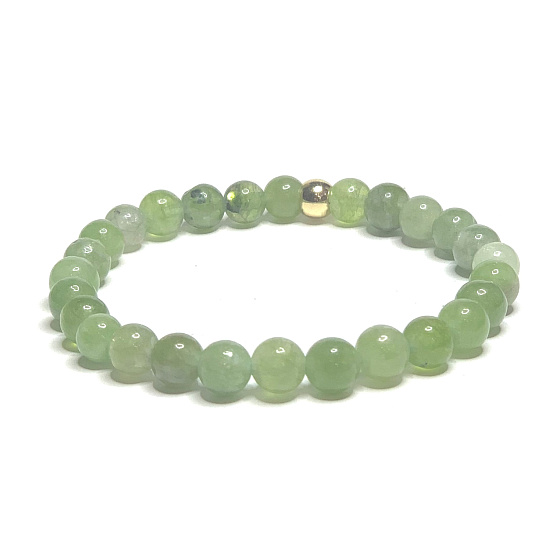 Turmalín Verdelite zelený náramok elastický prírodný kameň, guľôčka 6 mm / 16 - 17 cm, strážca dobrej nálady