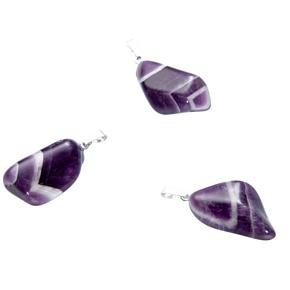 Ametyst zebra Zambia Trommel prívesok prírodný kameň M, cca 2,5 cm, kameň kráľov a biskupov