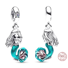 Striebro 925 Disney Malá morská víla - Ariel, prívesok na náramok
