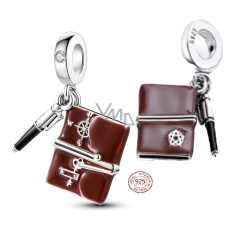 Prívesok Striebro 925 Denník a pero, prívesok 3v1 na náramku Prívesok Striebro 925 Denník a pero, prívesok 3v1 na náramku