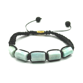 Amazonit náramok prírodný kameň, ručne pletený, nastaviteľná veľkosť, kameň nádeje