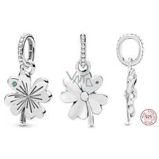Šarm Striebro 925 Štvorlístok pre šťastie, prívesok na náramok z prírody Šarm Striebro 925 Štvorlístok pre šťastie, prívesok na náramok z prírody